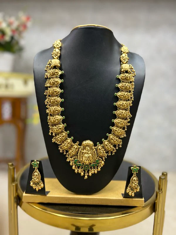 Catalogue Marriage Gold Necklace Luxury Bridal Jewelry Temple