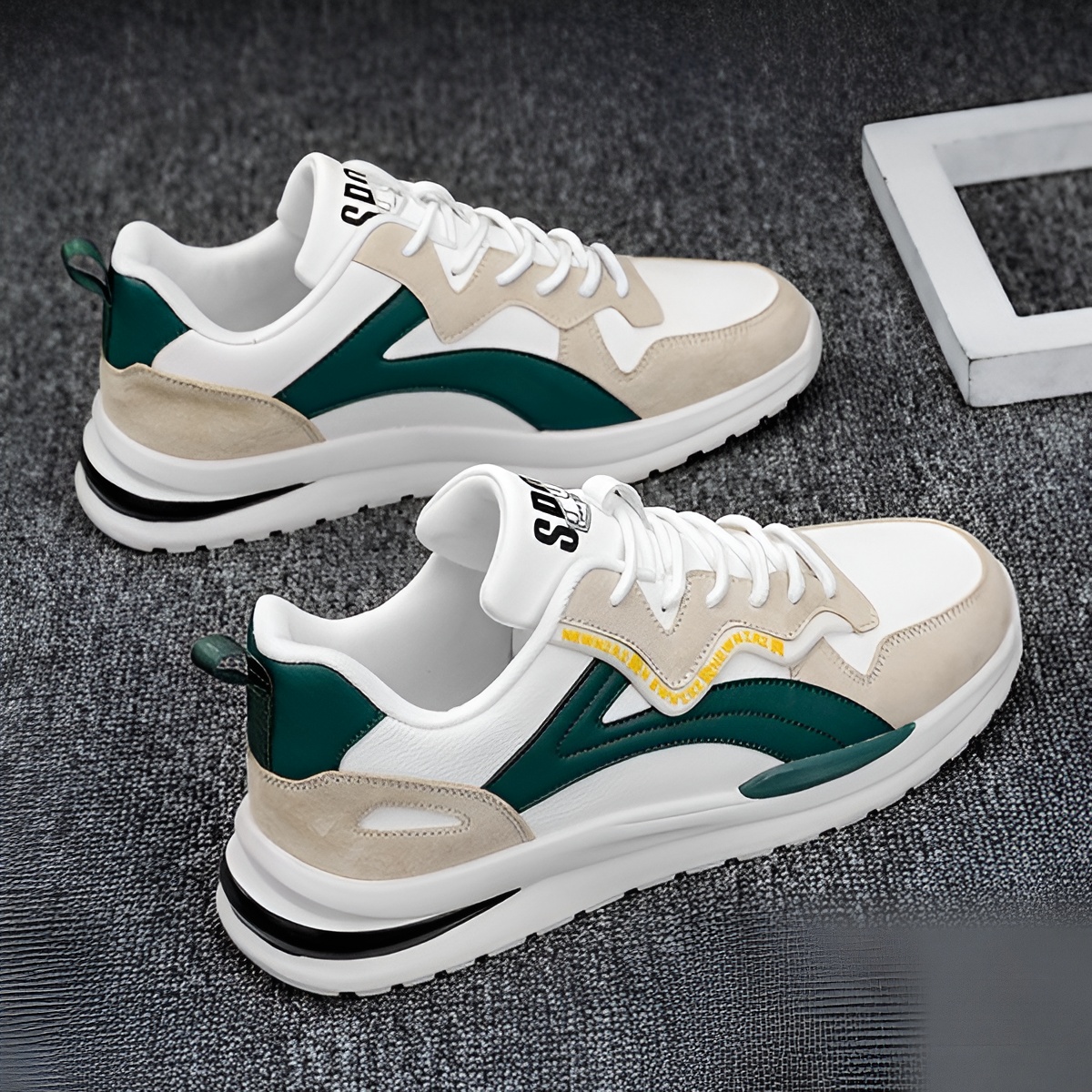 White Shoes for Men in Spring, Versatile, Breathable, Sports, Versatile, Trendy Sneakers, Boys' Trendy Shoes, Casual Shoes, Shoes for Men